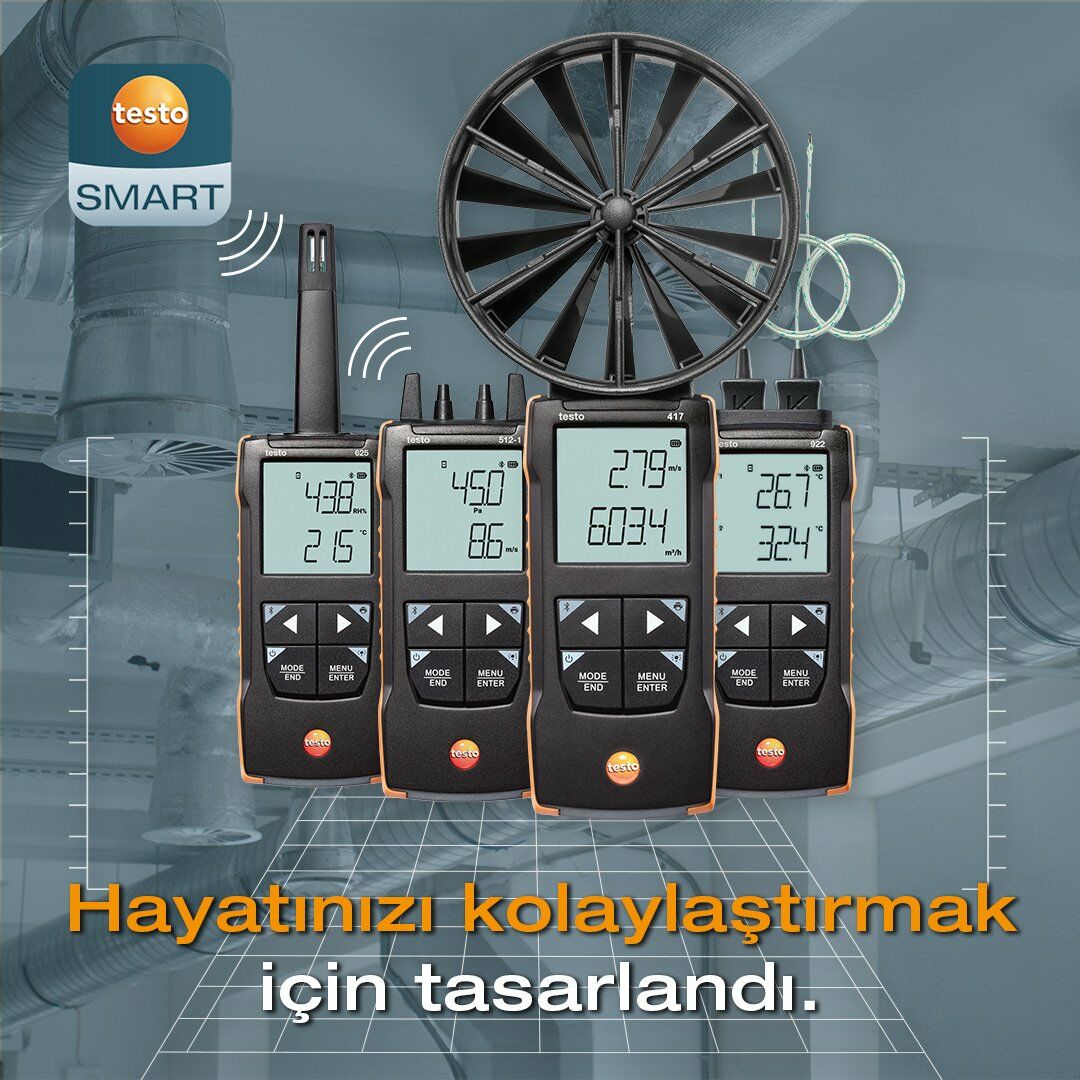 Testo'dan Yeni Kompakt HVAC Ölçüm Cihazları