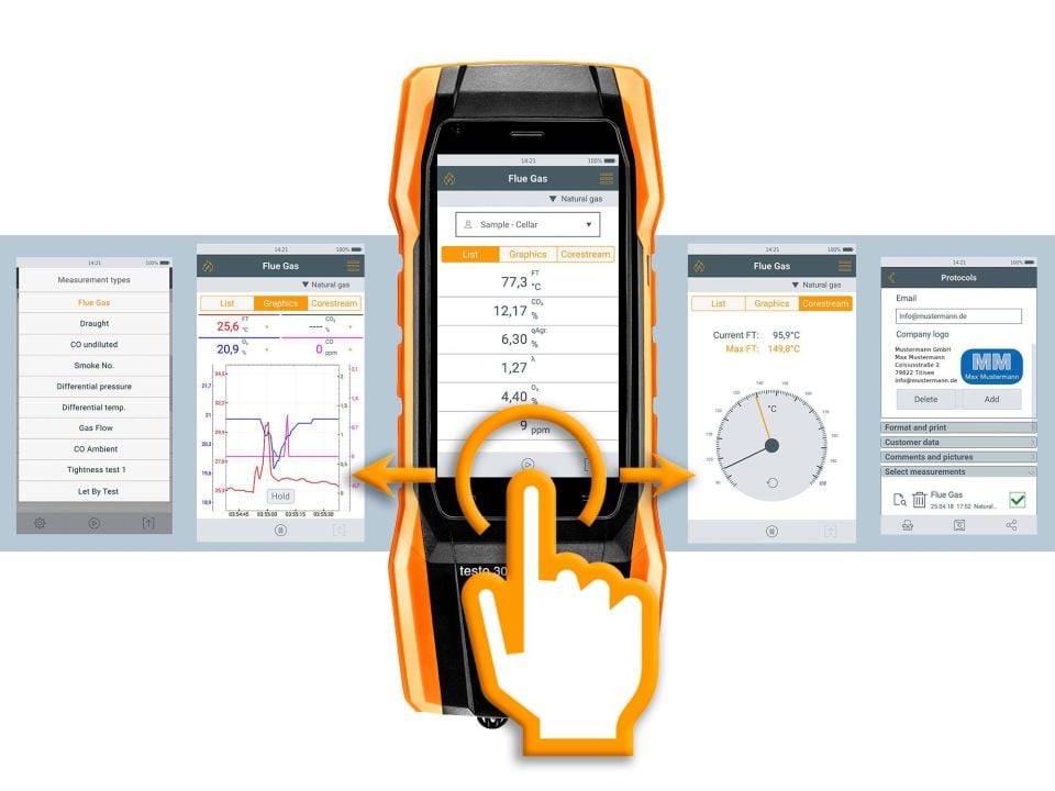 Testo 300 Set 4 - 15000ppm - Yazıcılı Baca Gazı Analiz Cihazı
