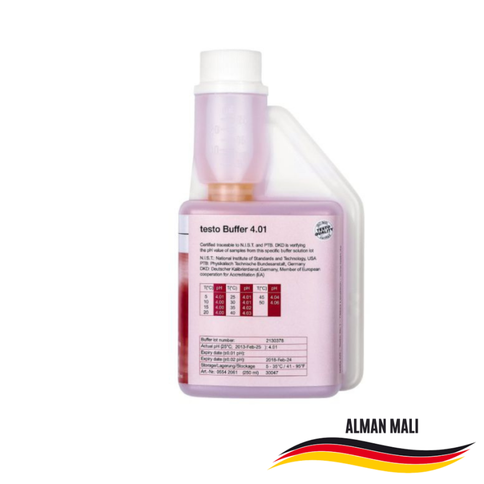 Testo pH 4 Kalibrasyon Solüsyonu- pH Metre Kalibrasyon Sıvısı - 250 mL