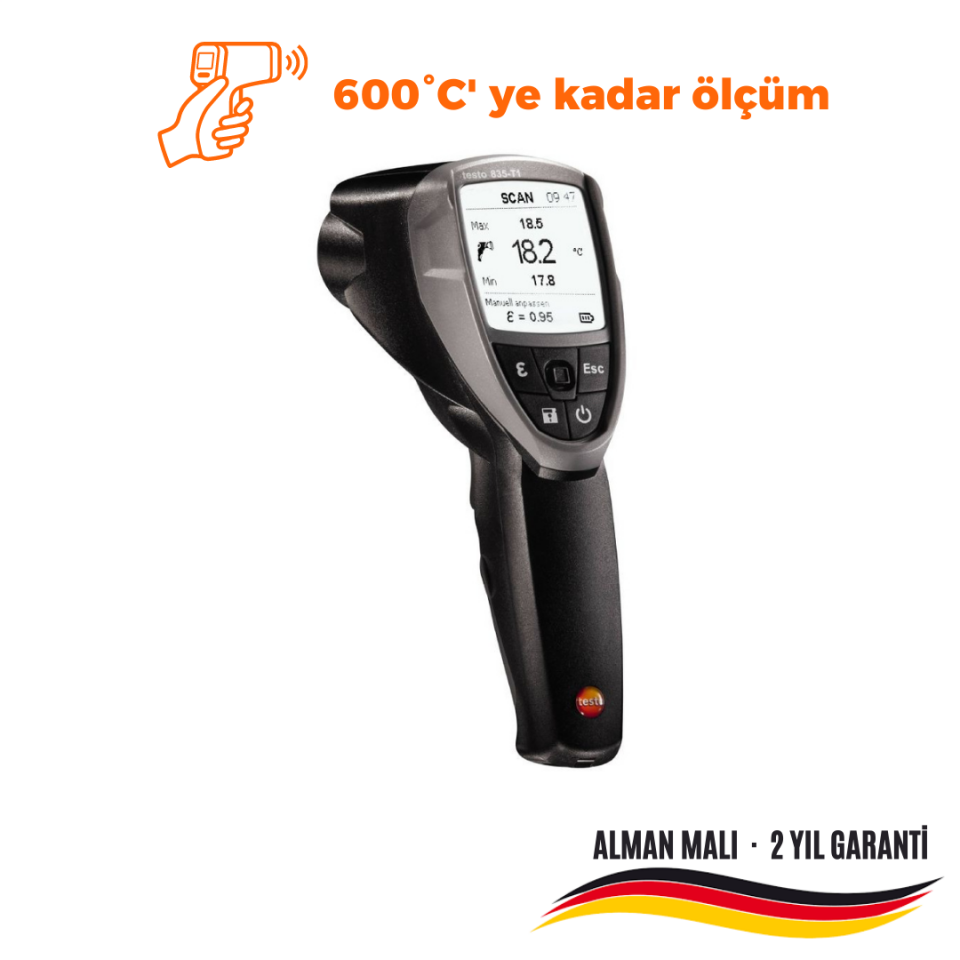 Testo 835-T1 - Infrared Termometre (50:1 optik)
