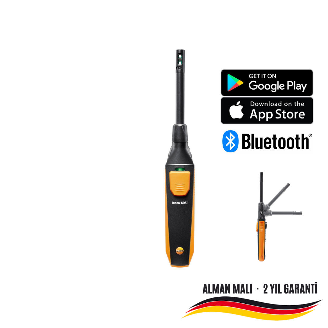 Testo 605i Akıllı Telefonla Kullanılabilen Dijital Nem Sıcaklık Ölçer