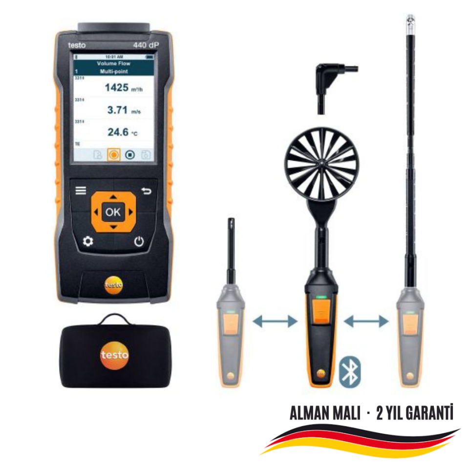 Testo 440dP Bluetooth'lu Hava Hızı Combo Set 2