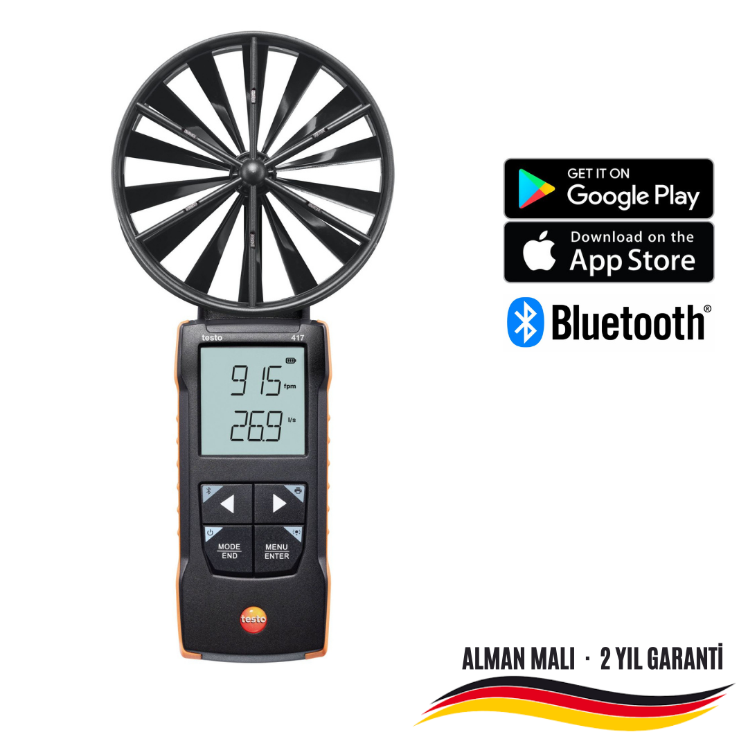 Testo 417 App Bağlantılı 100mm Pervane Anemometre