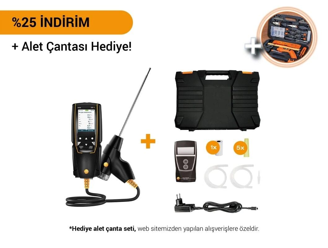Yeni Testo 310 II Baca Gazı Analiz Cihazı Yazıcılı Set - %25 Havale İndirimi!