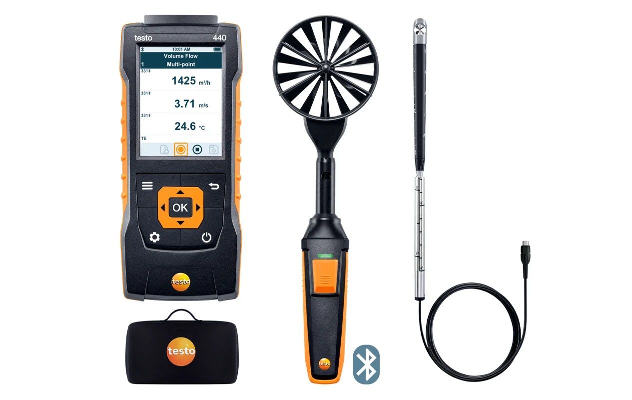 testo 440 Bluetooth®'lu Hava Hızı ComboSet 2