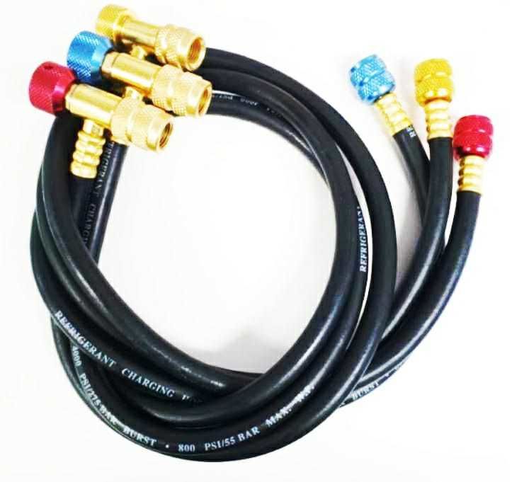 23333 - SS Black Diamond 90cm -1/4” Şarj Hortumu - Akış vanalı - Safe Seal