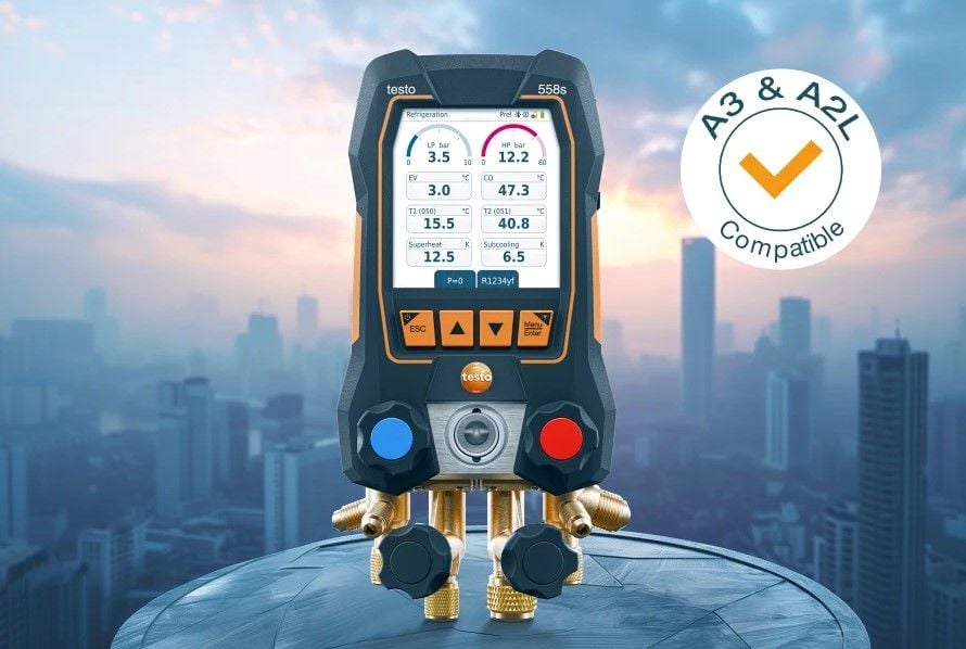 testo 558s - 4 Yollu Valf Bloğu ve Sezgisel Dokunmatik Ekranlı Dijital Manifold