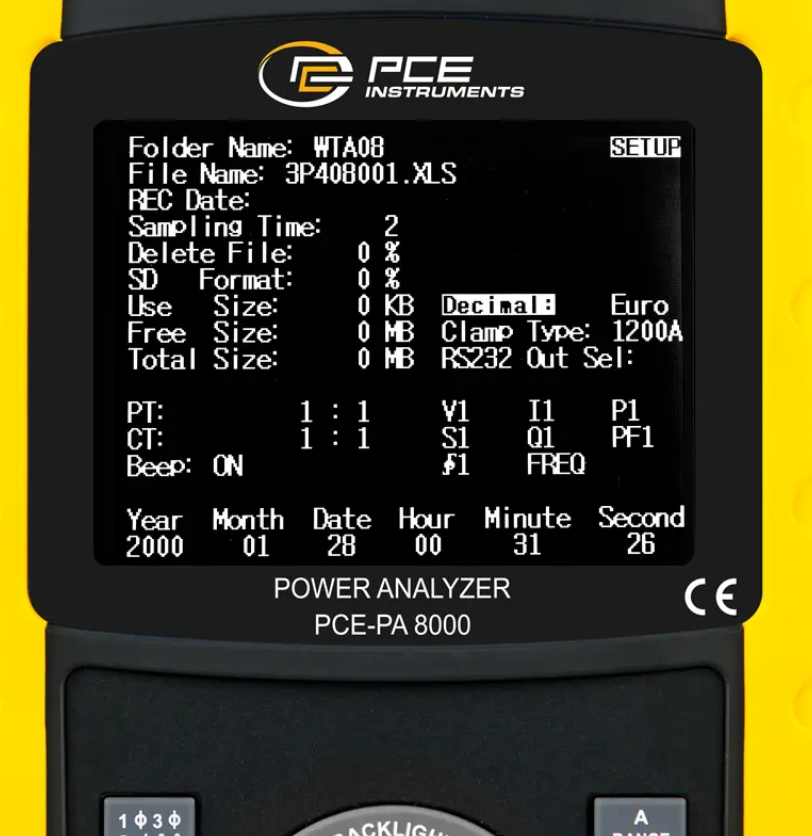 PCE-PA 8000 Üç-Fazlı Güç Ölçer